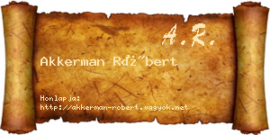 Akkerman Róbert névjegykártya