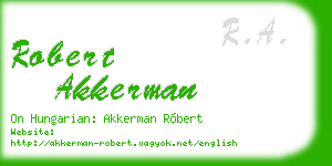 robert akkerman business card